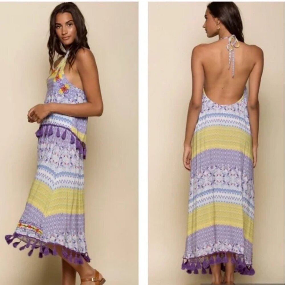 Raga Tropicbird Ruffle Halter Midi Dress
